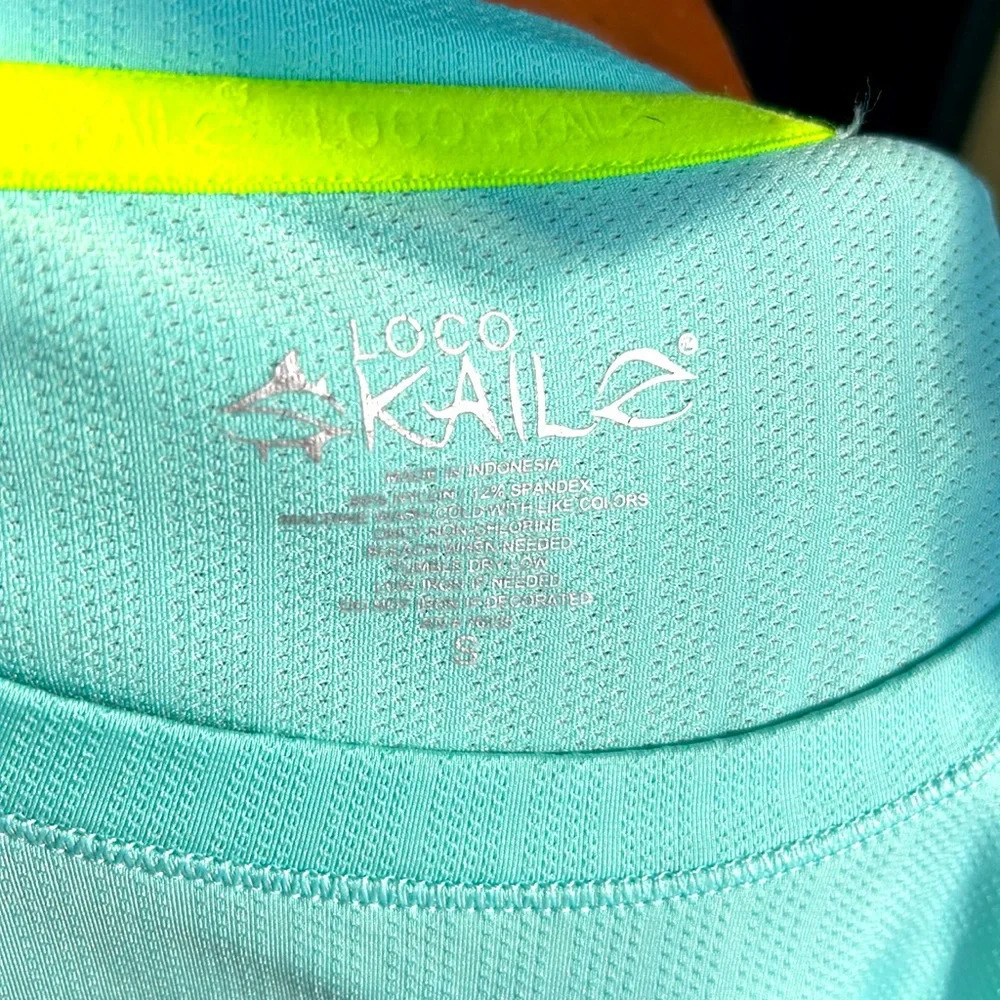 Loco Skailz fishing shirt, men’s, size small, aqua blue color - Picture 5 of 8